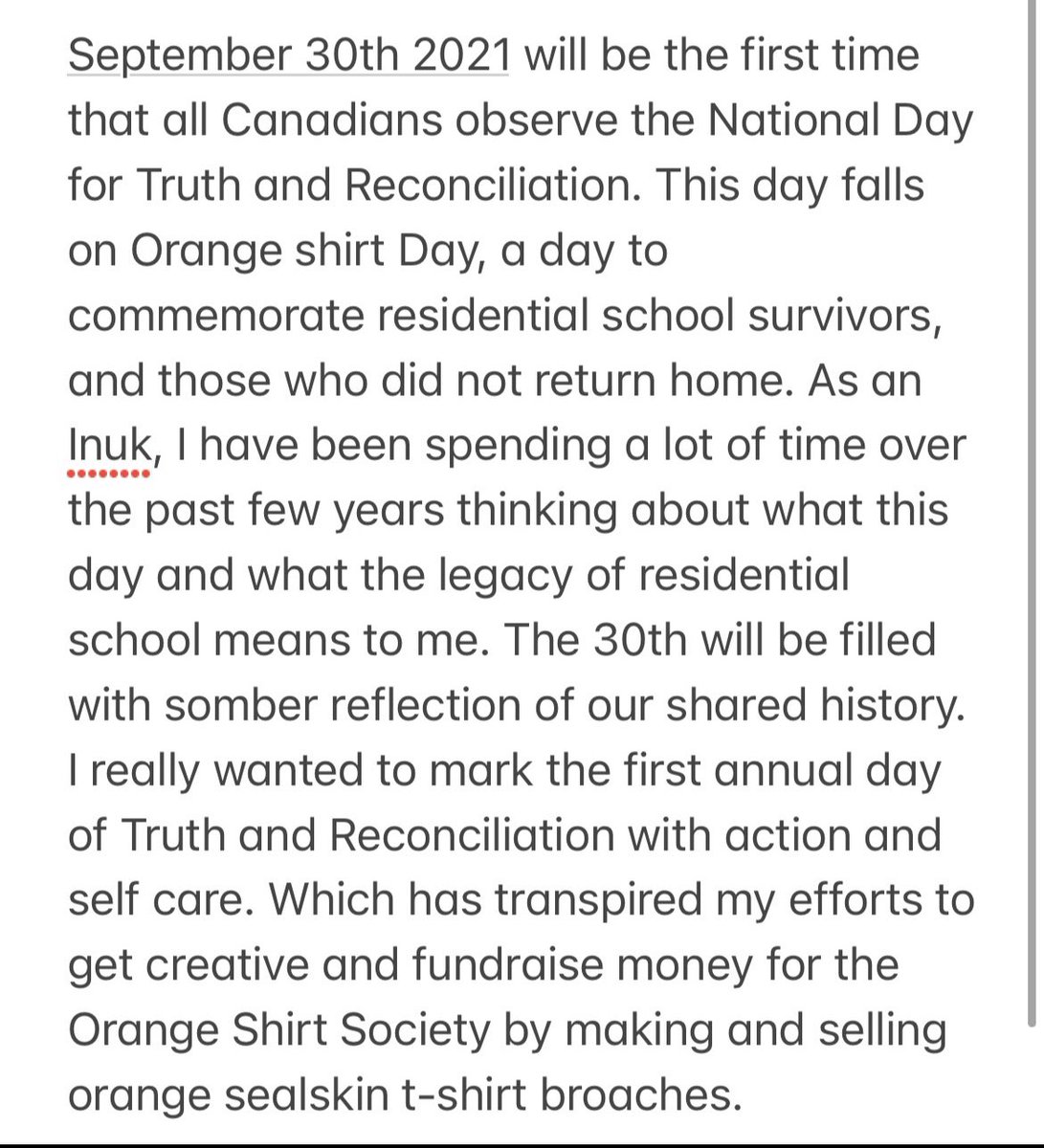 CaitlynBaikie's tweet image. Please consider supporting the Orange Shirt Society by sporting an orange sealskin t-shirt broach. 

Follow &amp;amp; DM to purchase. 

Nakummek,

Caitlyn 

orangeshirtday.org/orange-shirt-s…

#OrangeShirtDay #OrangeShirt #Truth #Reconciliation #TruthAndReconciliation #Sealskin #WearSeal