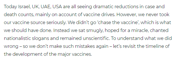 <a href="/chetan_bhagat/">Chetan Bhagat</a> You couldn't be more wrong. Check the cases in US despite the widespread vaccinations. We were right to stick to our own Indian vaccines, the effect on delta variant would show you the data. Please don't be hung up on stopping Pfizer in India! The below passage far from the truth