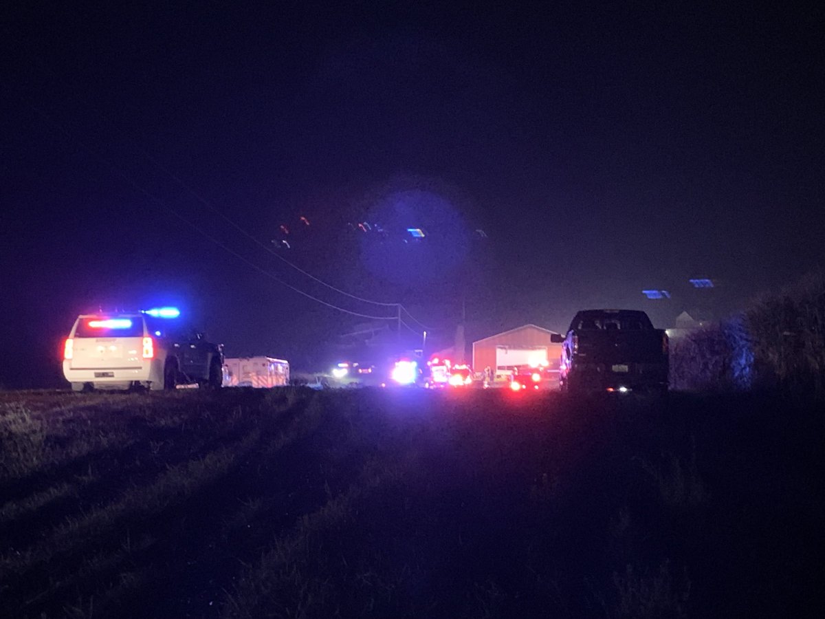 Scene in at Jones Linn county Line. Most fire departments left scene. Lots of law enforcement