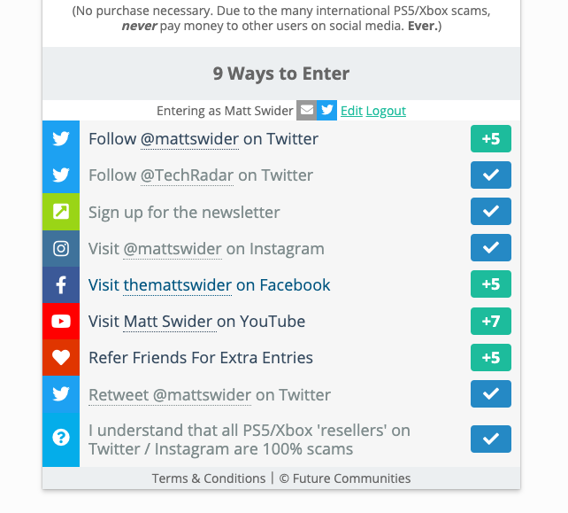 mattswider's tweet photo. 🌙🎁UPDATE: PS5 / Xbox restock giveaway ends @ 900k followers! 2nd giveaway @ 1M!

⚠️I added +2 entry method if u✅ "I understand ALL PS5/Xbox 'resellers' on Twitter/IG r 100% scams"

➡️To enter✅off the boxes @ https://t.co/p3b8CeFTtr

✅PS5
✅Xbox X
✅Zelda JoyCon
✅Controller https://t.co/asbyDYhy1g