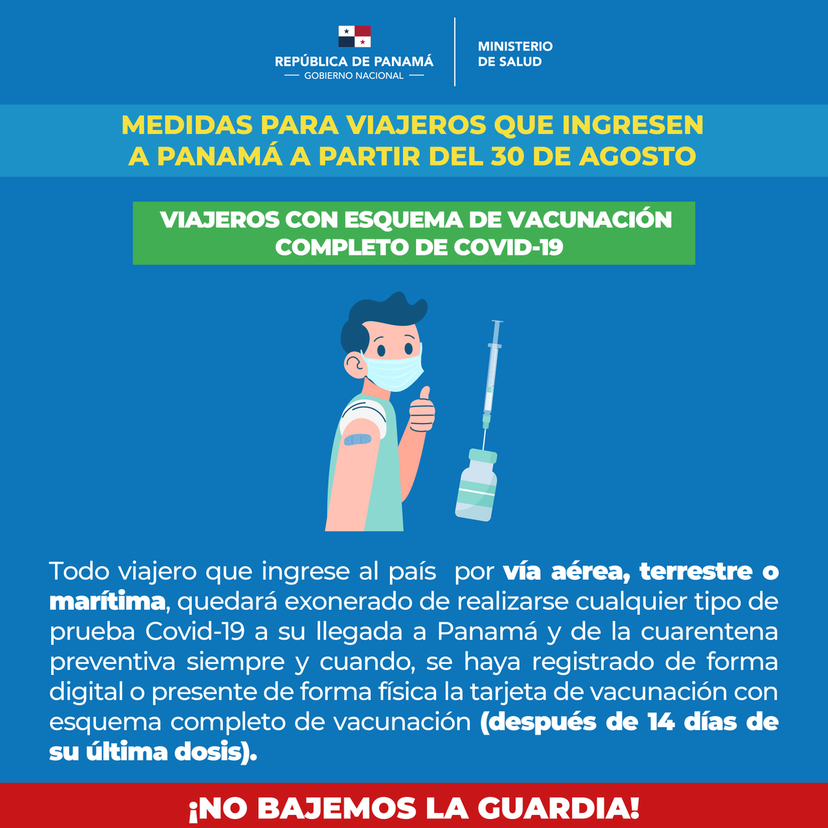 MINSAPma's tweet photo. Nuevas medidas vigentes desde el 30 de agosto de 2021, debido a la baja incidencia de casos y el avance del proceso de vacunación en el país. Parte 1.
#ProtégetePanamá #UnidosVenceremos https://t.co/nhnLjcCXCu