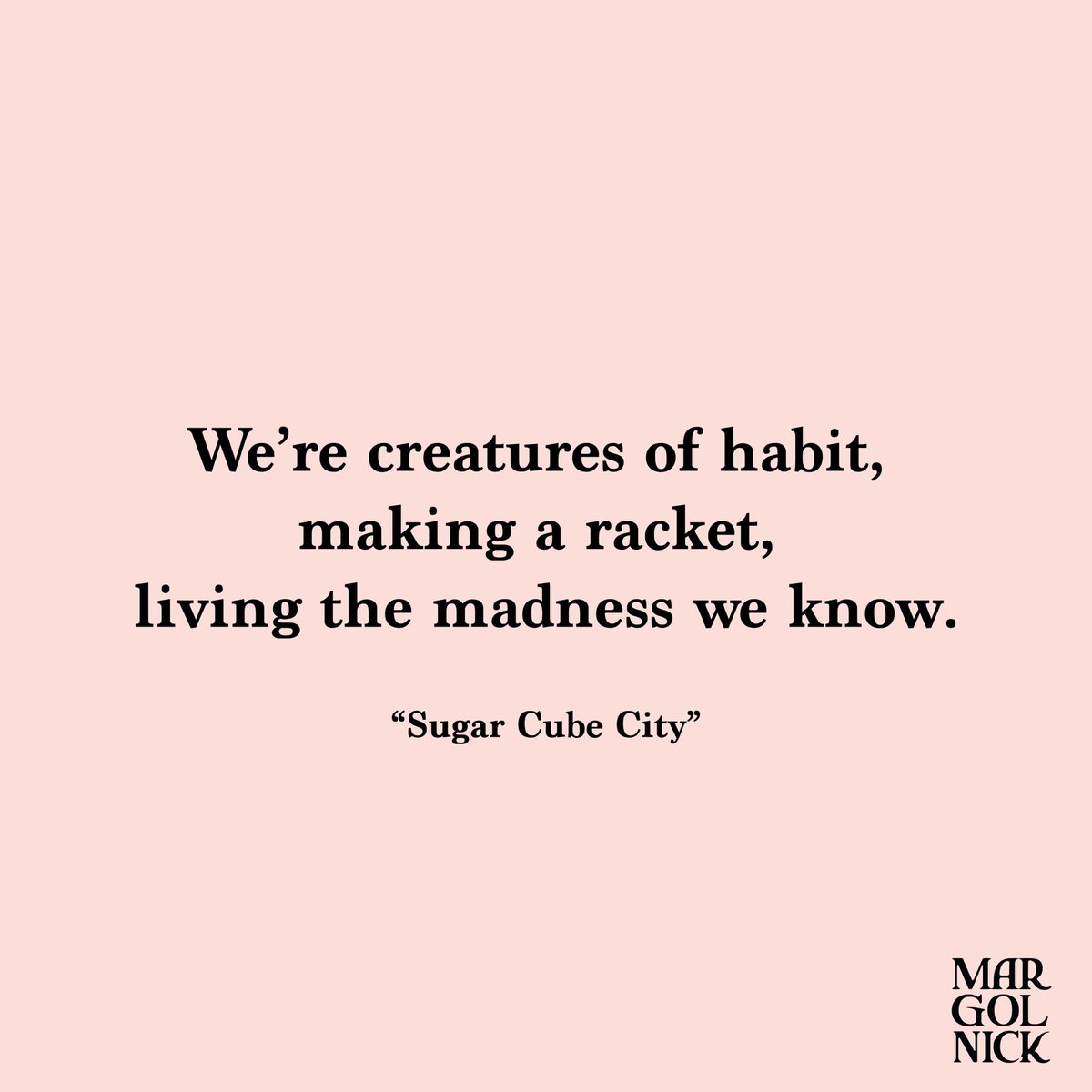 I’m going to be sharing these lyric cards of my favorite lines from these new songs as they come. Feel free to share any of them that resonate with you. More to come…I’ll be sharing a video in the next day or so about the story behind Sugar Cube City. 👇

ffm.to/SugarCubeCity