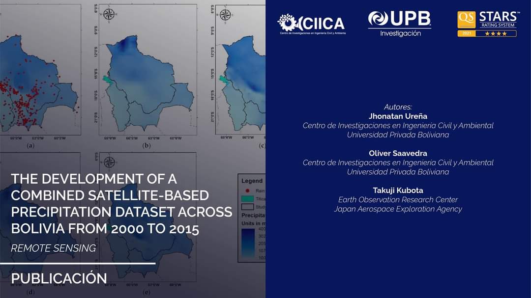 Comunicamos la publicación del artículo “The Development of a Combined Satellite-Based Precipitation Dataset across Bolivia from 2000 to 2015”, en la prestigiosa revista Remote Sensing
Enlace:mdpi.com/2072-4292/13/1…
#InvestigaciónUPB #CIICA