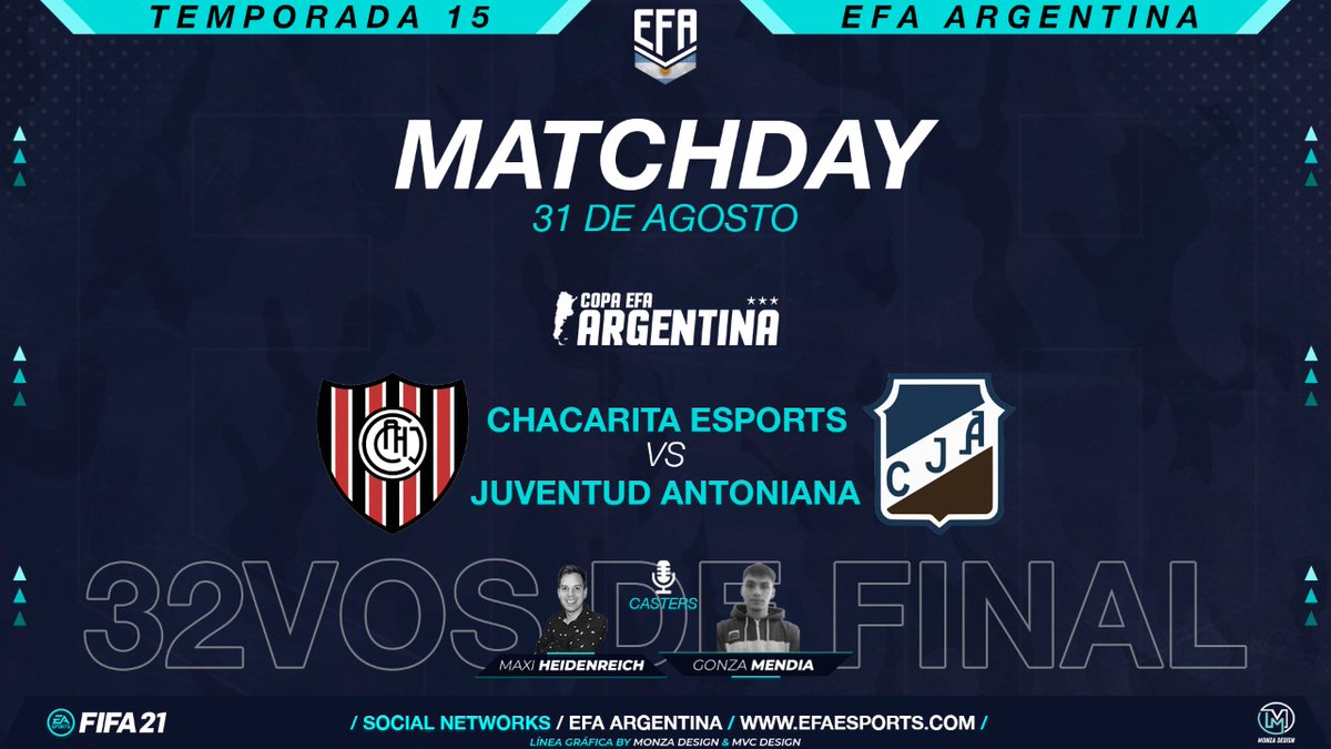 Hoy el equipo va a estar jugando los 32avos de final, el cúal será transmitido por la pantalla de <a href="/EFAargentina/">EFA Argentina (desde 🏡)</a> 
#VamosAntoniano💙🤍🤎