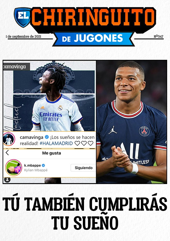 elchiringuitotv's tweet photo. ⚪️🗞️'TÚ TAMBIÉN CUMPLIRÁS TU SUEÑO'

👀MBAPPÉ, protagonista en la PORTADA de @elchiringuitotv presentada por @FerminCanas https://t.co/bNUBN3gLZL