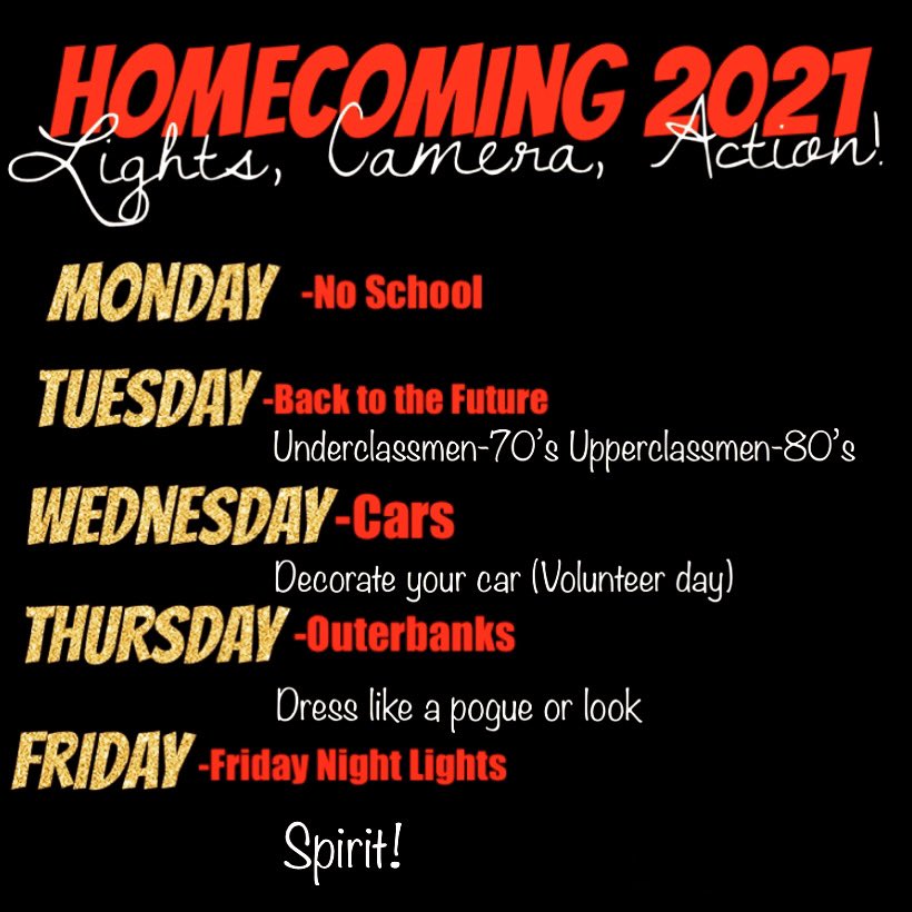 2021 Homecoming dress-up days