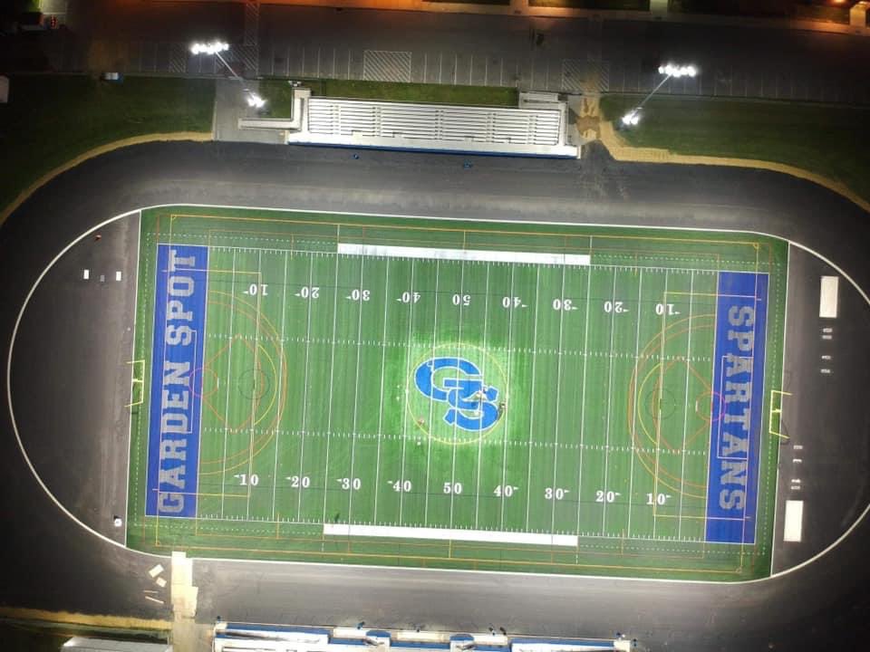 GSSpartanSports's tweet photo. Installation of the center logo puts us another day closer to being on the field! 

@ELANCOSD @LancasterSports @BRC11SPORTS @JeffReinhart77 @PatPrincipeWGAL https://t.co/n2hojirGdq
