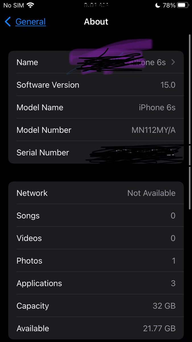 WindowsNoUser's tweet image. #iOS15beta7 iPhone 6s beta 7 installed. Censored because Privacy.