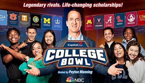 augustkobs's tweet photo. S1/Ep09 The semifinal round continues with USC versus Alabama; w/ host #PeytonManning & #CooperManning. On @NBC. @CapitalOne #CollegeBowl https://t.co/cx7BsGWOnR