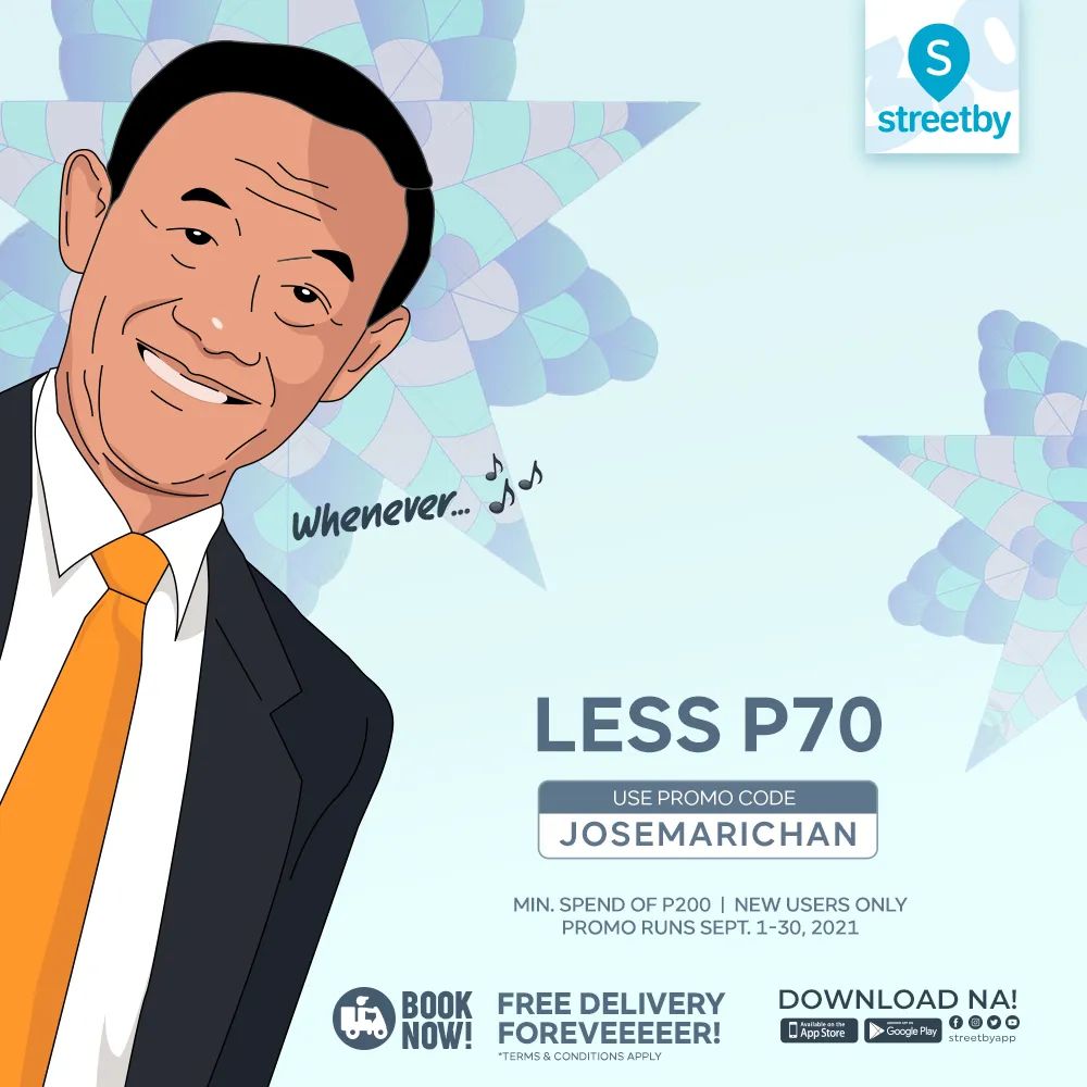 StreetByApp's tweet photo. He's here!

Let's welcome 'Ber Month' with a little treat from Jose Mari Chan. Get LESS P70 OFF on your first purchase by using his promo code JOSEMARICHAN.

Download na! 📲 https://t.co/SzPg6Ts19d