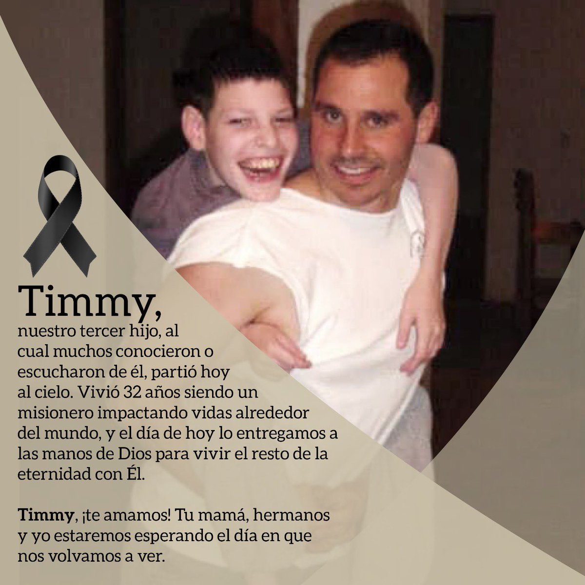 JuanVereecken's tweet image. El día de hoy entregamos a las manos de Dios a nuestro hijo Timmy. 

Tu mamá, hermanos y yo estaremos esperando el día en que nos volvamos a ver.