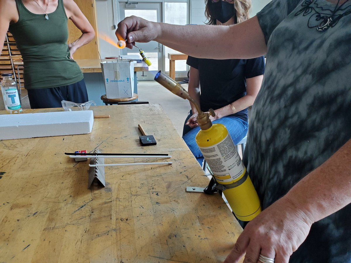 McGregorStudio's tweet photo. Kept the creative party rolling this afternoon in the jewelry studio @bhschools Huge thanks to Barb for hosting! Such a great way to reset and kick off the year. 🔥 https://t.co/01ZhpHu2WX