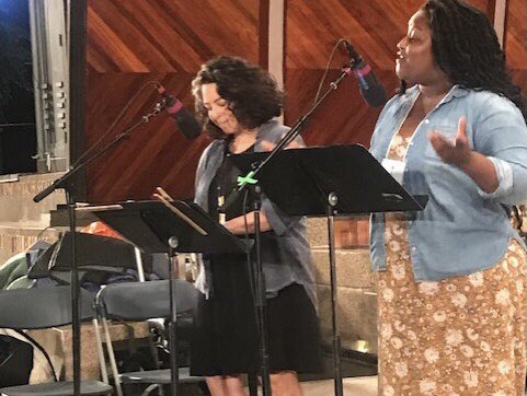 LandmarksOrch's tweet photo. Our incredible guest artists, David Howse, who will be narrating Lincoln’s Portrait, Carrie Cheron &amp; Brianna Robinson who will be performing Francine Trester’s “A Walk in Her Shoes” and our orchestra are getting ready for our Friday 9/3 concert! ✨ Hope to see you there! 🎻🎶 https://t.co/GVvZRSO1Ks