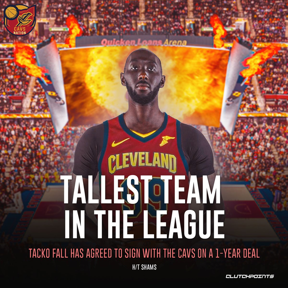 Tacko Fall brings his towering 7’5” frame to the Cavs 😎