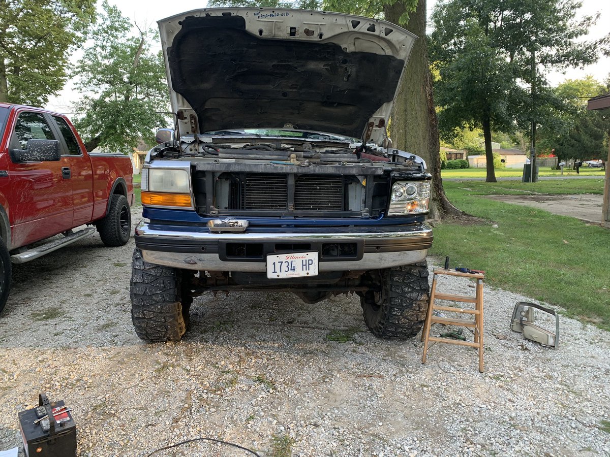 Ole Blue gettin upgrades. #fordf350 #turbodiesel #1994