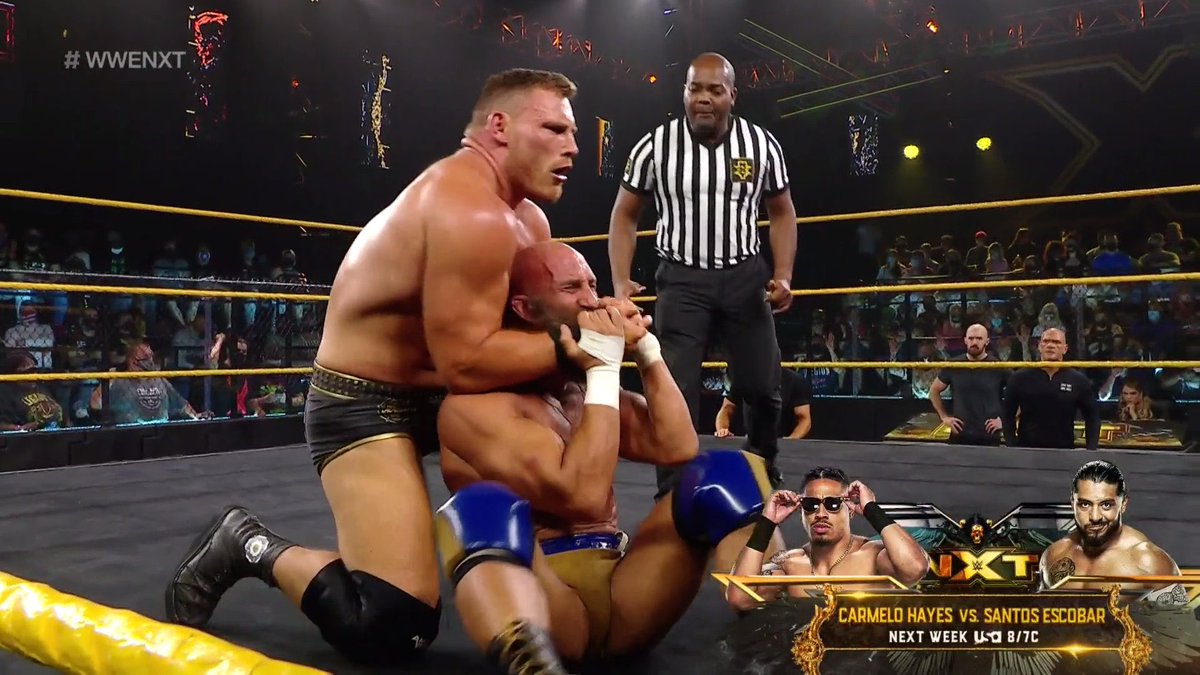 UnmatchedWWE's tweet photo. JUST ANNOUNCED: @AdonisYearRound vs. @LegacyUnmasked @EmperorUnmasked next Tuesday on #WWENXT !

📺 8/7c USA Network https://t.co/hwwvEnWg0L