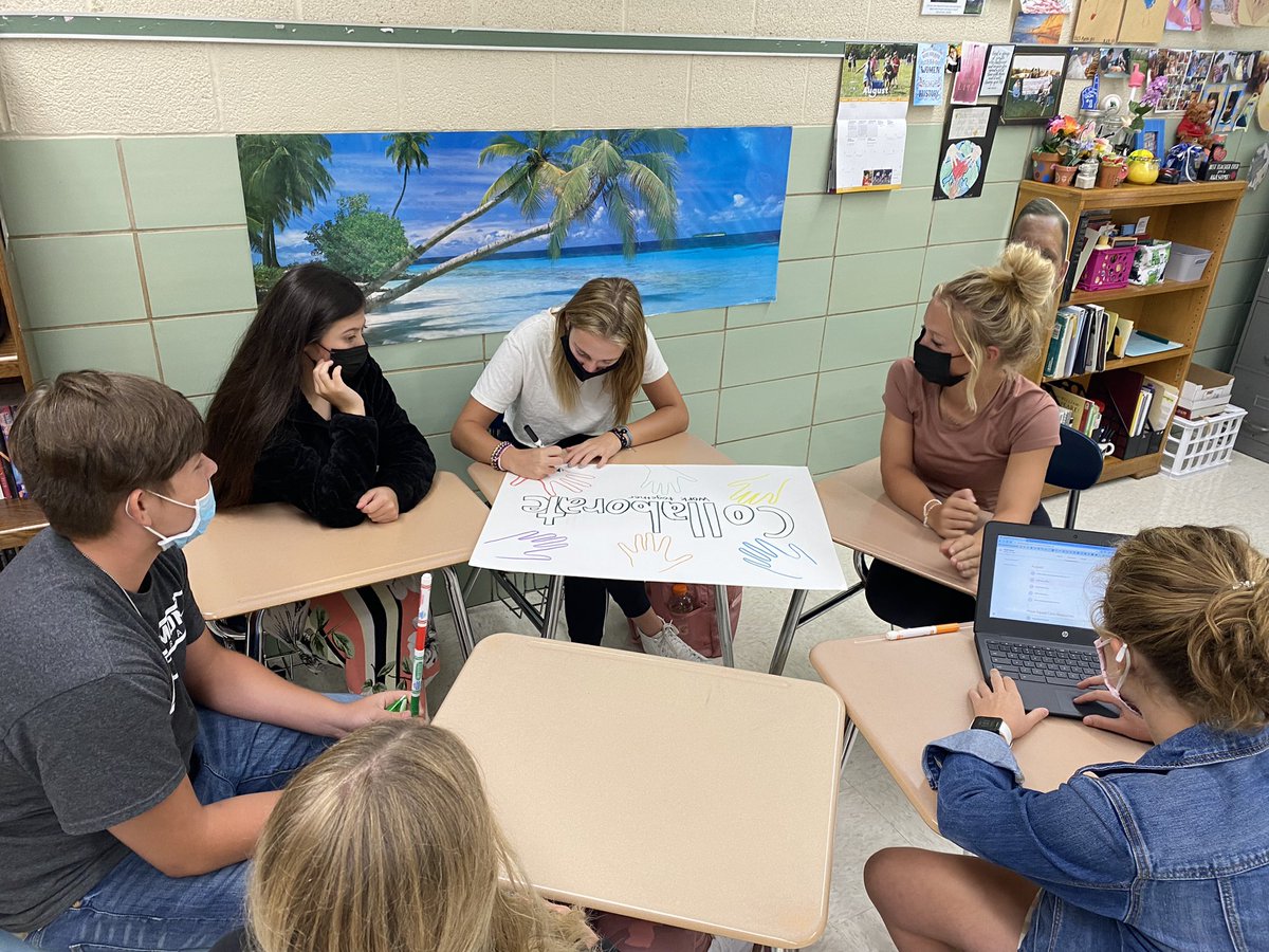 Mrs_Stickel's tweet photo. Loved seeing these #EngagedCollaborators during class today. Ask a @HopeSquadFHS student about the importance of collaboration and active listening. #BetterTogether #WeAreFirebirds https://t.co/mjjlZXYaLq