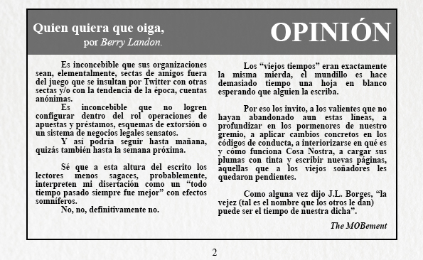 📢 DAILY NEWS: Artículo de opinión "Quien quiera que oiga" | September 1, 1988.
