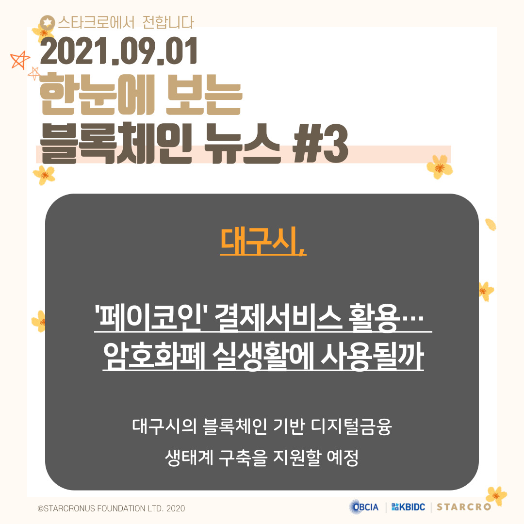 coinstarcro's tweet photo. 9월 1일(수) 블록체인 관련 뉴스

https://t.co/fYpx6hoDVg

- 제공 : 오픈블록체인·DID
#스타크로 #STARCRO #KBIDC #블록체인 #암호화폐 #가상화폐 #비트코인 #이더리움 #빗썸 #상장코인 #상장 #코인 https://t.co/NiEGsJuR0j