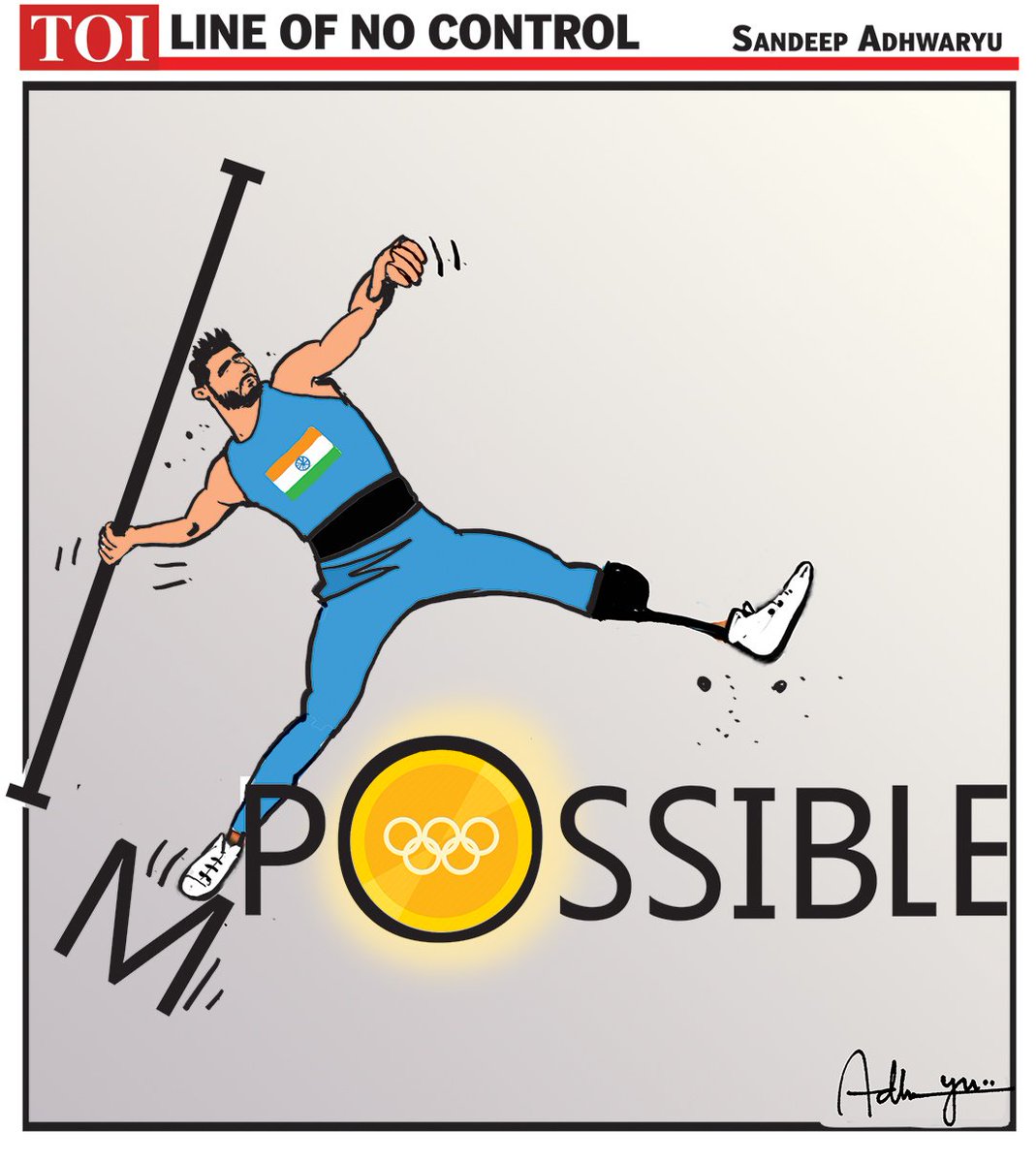 #cartoon #Paralympics #SumitAntil @timesofindia