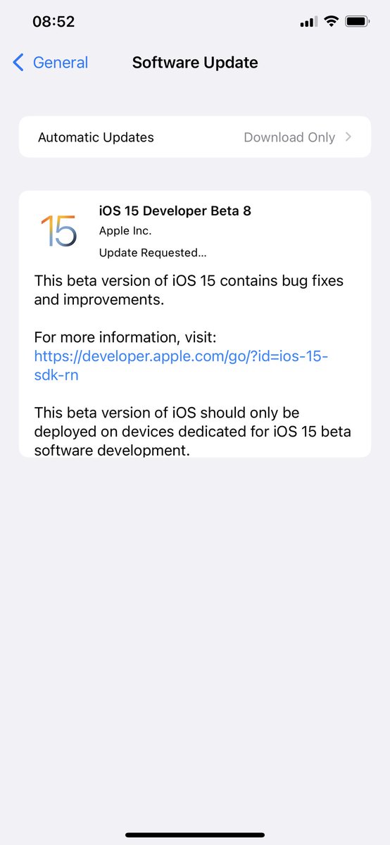 nikuvekuniaki's tweet image. #iOS15Beta8 
Got this earliest morning
Garthu!