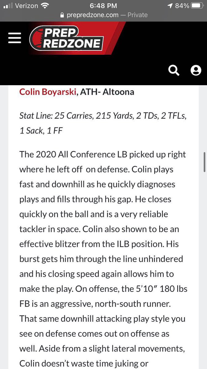 Boyarski_17's tweet image. Thank you @MJ_NFLDraft for the write up this past week!! @PrepRedzoneWI