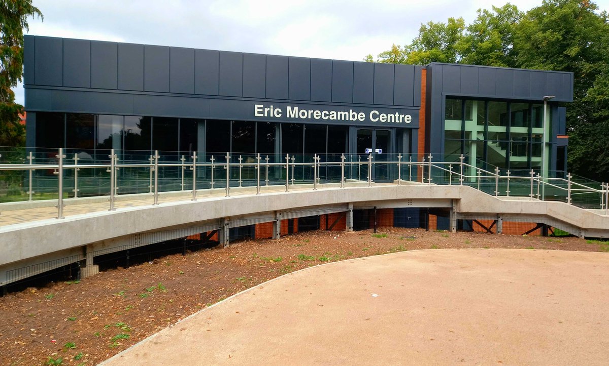 struttsharp's tweet image. Bring us Sunshine! It may be a bit grey this week but brightening our spirits is the fantastic new #EricMorecambe Hall in #Rothamsted Park, due to open to the public in early September.