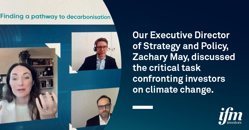 Great to participate in #ASI2021 this morning on ‘Finding a pathway to decarbonisation’. The challenge to decarbonise infrastructure portfolios is a project we're pursuing methodically and prudently, recognising the urgency and financial imperative for members. Thanks <a href="/aistbuzz/">AIST</a>!