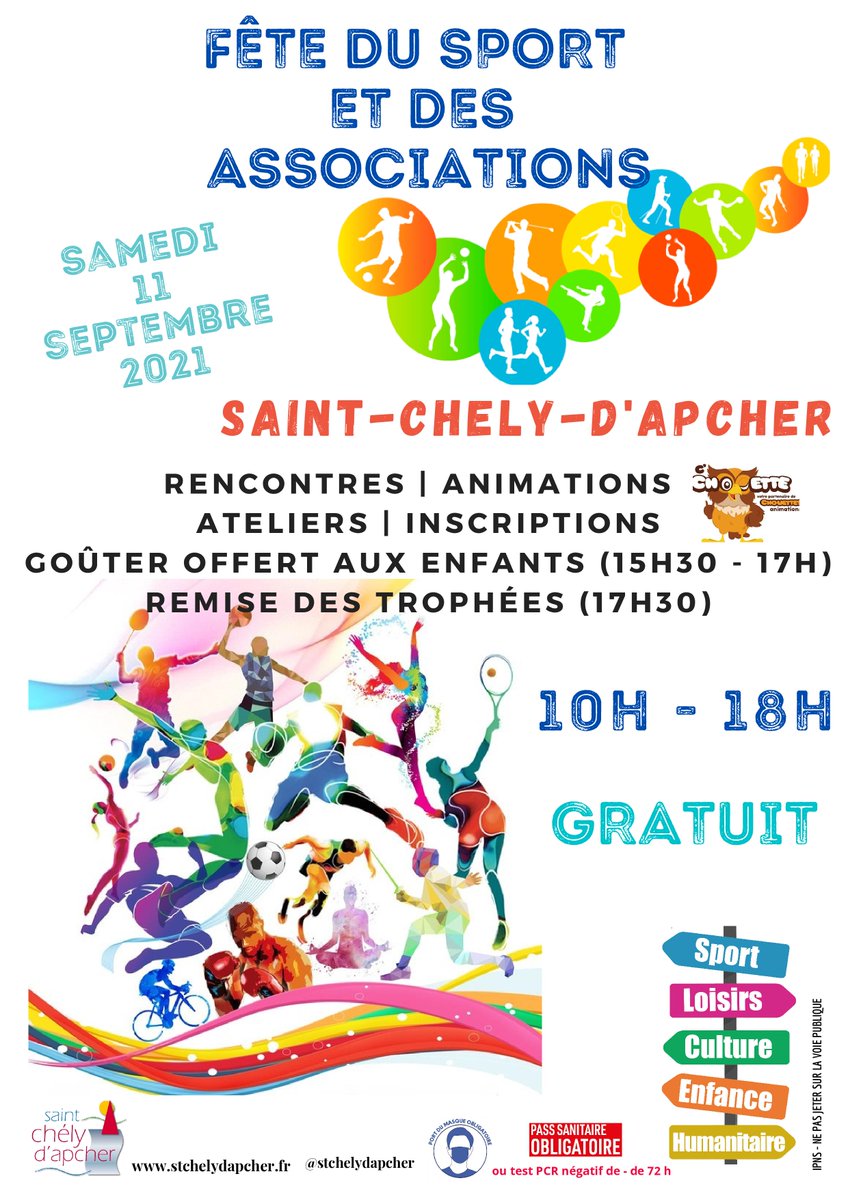 Fête du sport et des associations samedi 11 septembre à Saint-Chély-d'Apcher
urlr.me/RkJt4
#saintchelydapcher #lozere #associations #sports