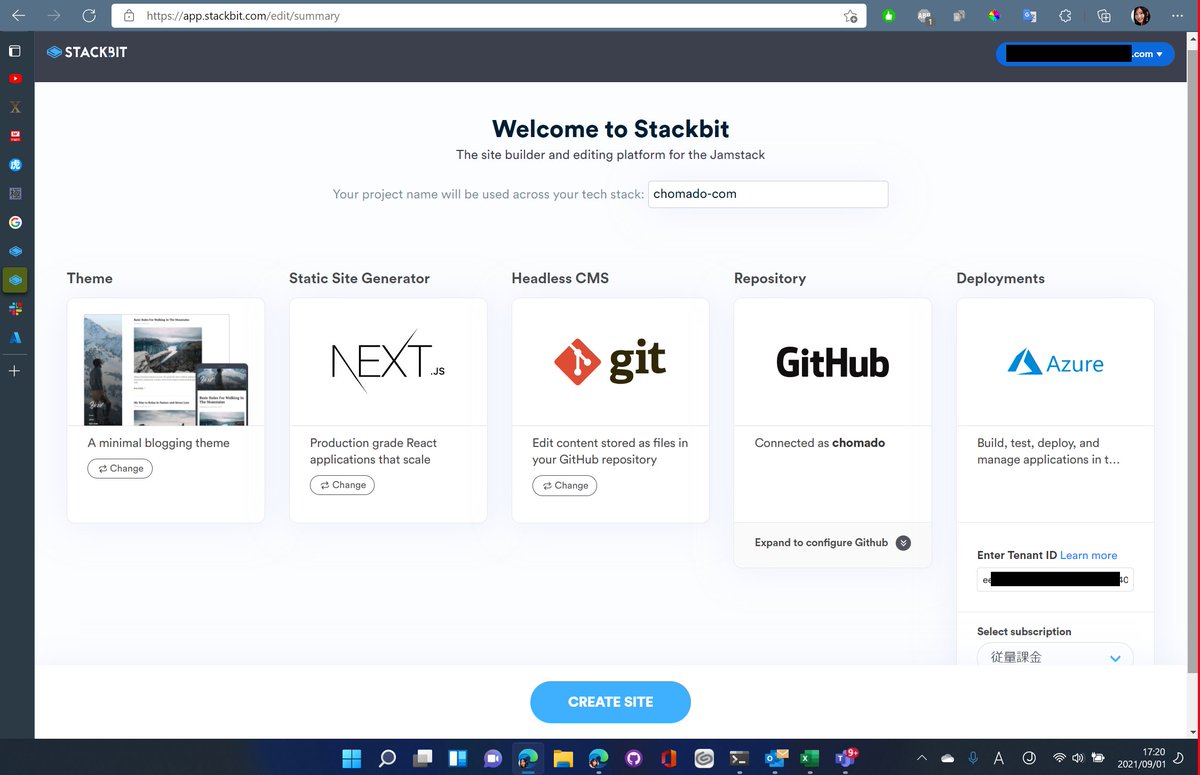 chomado's tweet image. 画面ポチポチで Jamstack な web アプリを作成できるサービス #Stackbit で
Azure にデプロイできるオプション &quot;create?deployment=azure&quot; を知った😍
stackbit.com/create?deploym…

これは近日公開予定の、Microsoft MVP の三宅さんによる #くらでべ (MS公式 YouTube) の動画で説明されます😊こうご期待👏