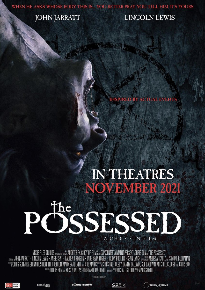 The official poster for “The Possessed” 👻 A horror film I did last year with John Jarratt &amp; directed by Chris Sun 🙌🏼🙌🏼
