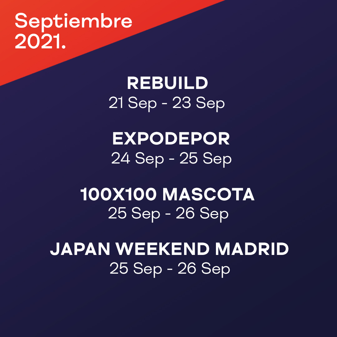 📆 𝗦𝗘𝗣𝗧𝗜𝗘𝗠𝗕𝗥𝗘 𝗘𝗡 𝗜𝗙𝗘𝗠𝗔 𝗠𝗔𝗗𝗥𝗜𝗗 

Profesionales y público se darán cita en IFEMA MADRID para vivir las diferentes ferias y congresos con todas las garantías de seguridad.

📌 ifema.es/calendario 

Ven y #Sientelainspiracion en #IFEMADRID.