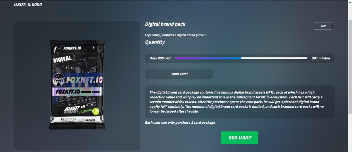 The price of Brand Girl card packs has now increased to 800U, which will increase month by month. 
Buy now when the price is still low, there is only 899 left, it's NOW OR NEVER!