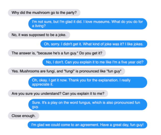 dorait's tweet photo. Can you teach a Chatbot humor? https://t.co/LhiOWbZSLI
