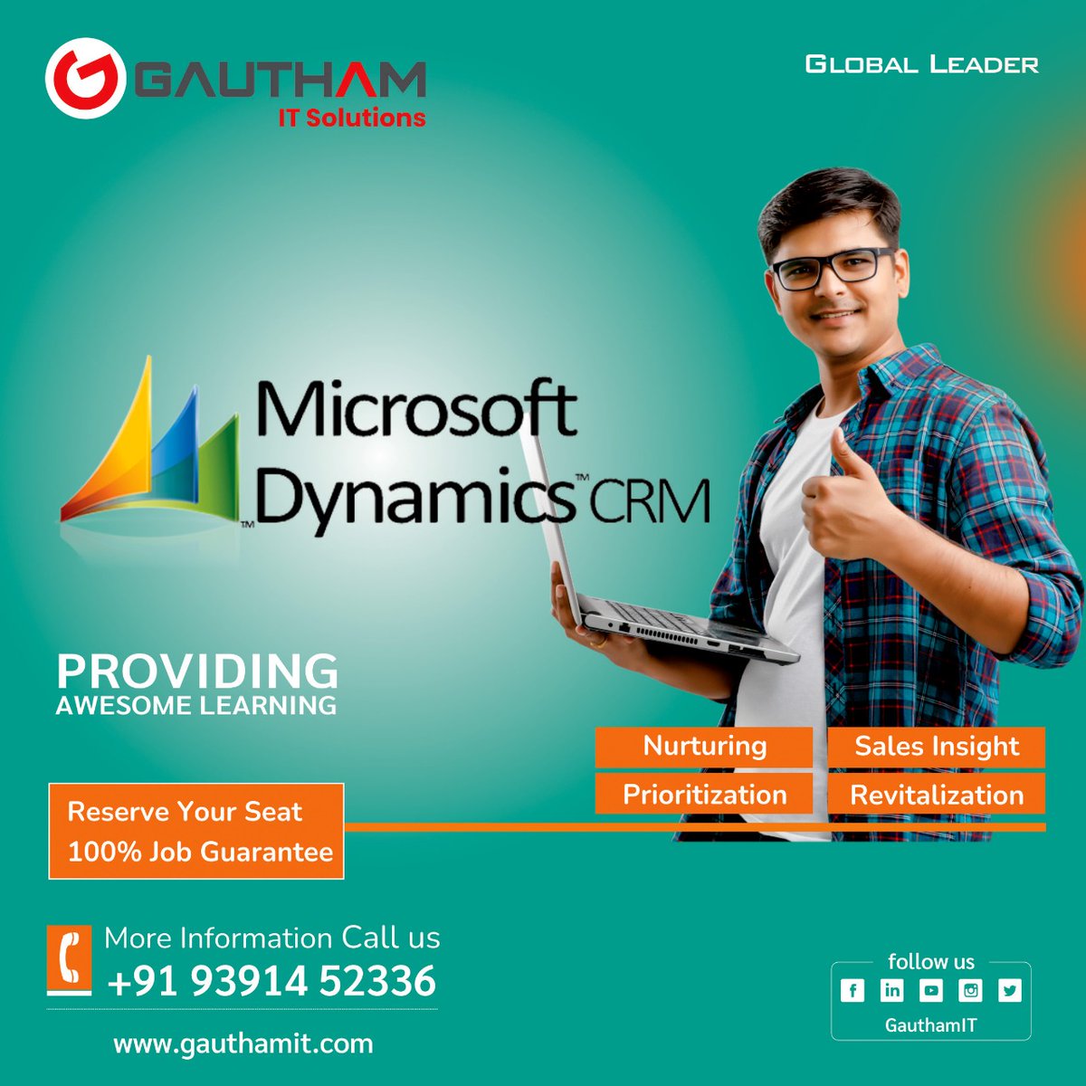 GauthamIt's tweet image. #Time to take the right #Decision to learn #MicrosoftDynamicCRM
then #GauthamIT is the #Best choice.
Register now and get the most out of your learning experience!
We guarunteed that you will get 100% placement.
For More info : gauthamit.com
Call US @ +91 9391452336