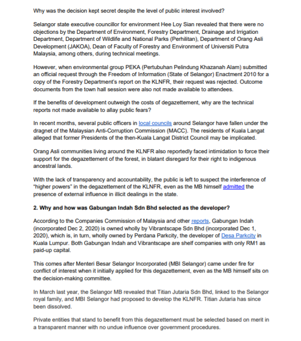 Bfm News On Twitter 1 C4 Center Has Backed Calls For Selangor Mb Amirudin Shari To Justify The De Gazettement Of The Kuala Langat North Forest Reserve They Have Also Urged The Government