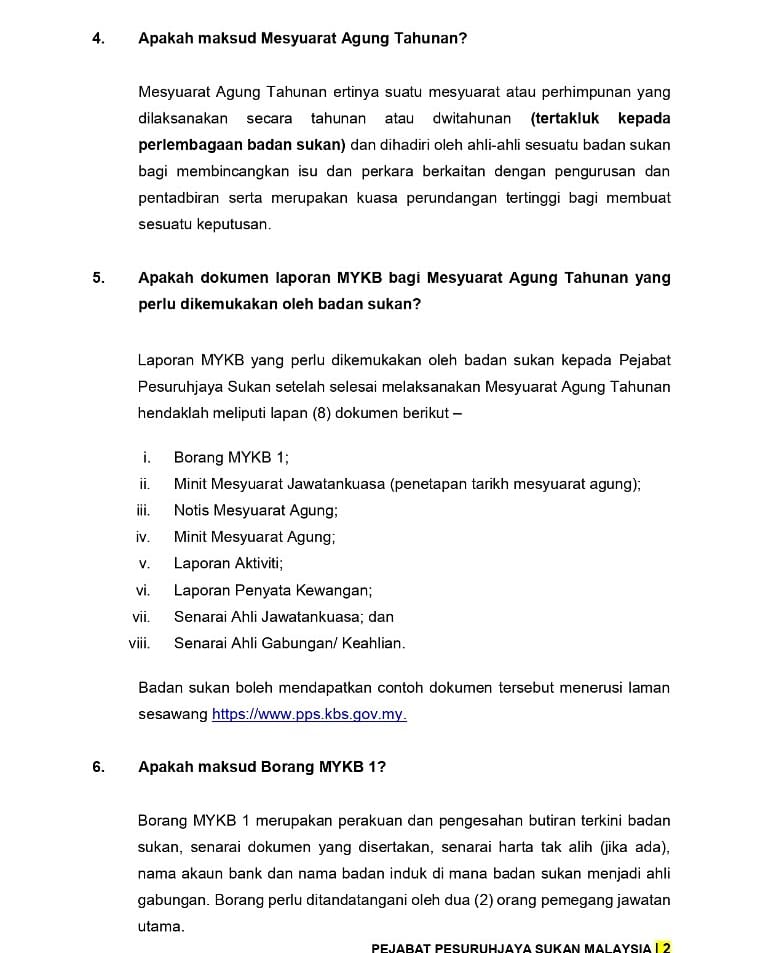 Pejabat Pesuruhjaya Sukan Malaysia On Twitter Soalan Lazim Faq 1 Mengenai Laporan Maklumat Yang Kena Beri Mykb Kemaskini 1 September 2021 Https T Co Psto7avmbj Twitter