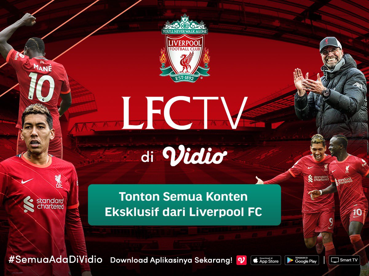 LFCIndonesia's tweet photo. Penantian panjang telah berakhir! LFCTV sudah hadir menemani kalian para Liverpool FC Fans Indonesia! Saksikan tim kesayangan kalian hanya di Vidio! 🔴⠀⠀⠀⠀⠀⠀⠀⠀⠀
⠀⠀⠀⠀⠀⠀⠀⠀⠀
#SemuaAdaDiVidio #VidioSports #LFCTV https://t.co/0N1rAXBNrW