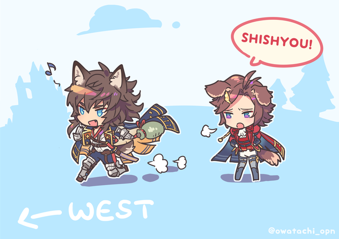 シムールのシナリオ登場前に描いた絵なんだけど、師匠にわんこ耳似合うと思いませんか!? さまよう狼タイプだと思うんですよあの男は 