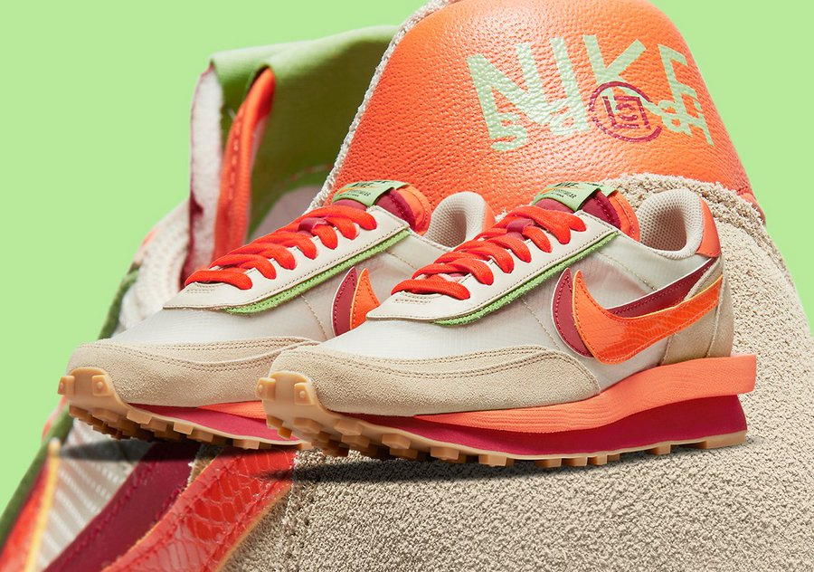 The CLOT x sacai x Nike LDWaffle releases in "Orange" on September 9th  Cop or Pass?bit.ly/2XEsZeR