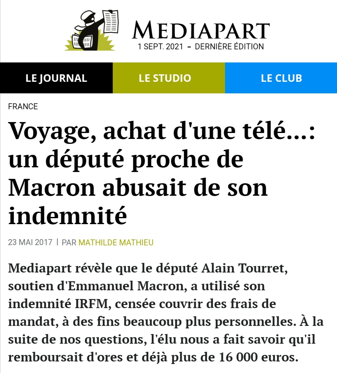 salim_zeina's tweet photo. Comme des millions de Français, il arrive au député Alain Tourret (#LREM ) de passer chez Darty. Le 1er avril 2013, il a même laissé 4 974 euros à la caisse. Mais à l’inverse de millions de Français, Alain #Tourret n’a pas déboursé, ce jour-là, un centime de sa poche.
#Blanquer https://t.co/ZdezYGEcPb