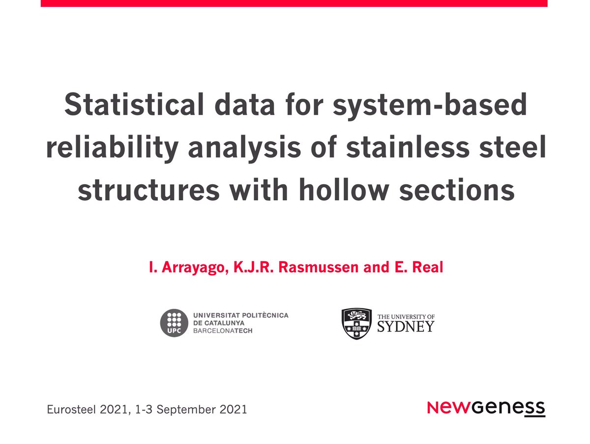 Today we will be presenting our work at the Eurosteel 2021 virtual conference on statistical data for system-based reliability analysis of stainless steel structures with hollow sections. We’ll see you there!

#Eurosteel2021 #MSCA #H2020