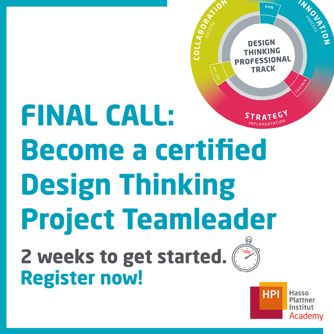 hpi-academy.de/en/workshops-p…

#HPI #HPIAcademy #DesignThinking#Leadership  #Transformation  #Innovation#Executives #Strategy #Projectmamagement #Implementation #Agility  #Complexity #Collaboration #Storytelling #SystemThinking #Mindset #NewWork