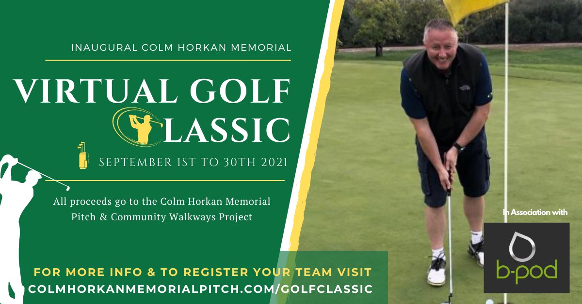 Charlestown GAA (@charlestowngaa) on Twitter photo The inaugural Colm Horkan Memorial Virtual Golf Classic is now up & running
🏌️♂️Register your team of 4️⃣ on colmhorkanmemorialpitch.com/golfclassic
⛳️ play your local course or any equivalent course in September
🏆 Top 25 teams are guaranteed qualification for final in the <a href="/TheKClubGolf/">thekclubgolf</a> The inaugural Colm Horkan Memorial Virtual Golf Classic is now up & running
🏌️♂️Register your team of 4️⃣ on colmhorkanmemorialpitch.com/golfclassic
⛳️ play your local course or any equivalent course in September
🏆 Top 25 teams are guaranteed qualification for final in the <a href="/TheKClubGolf/">thekclubgolf</a>