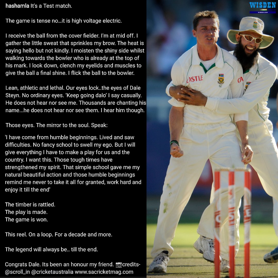 Hashim Amla with the best Dale Steyn retirement tribute there is 👏

via hashamla/Instagram