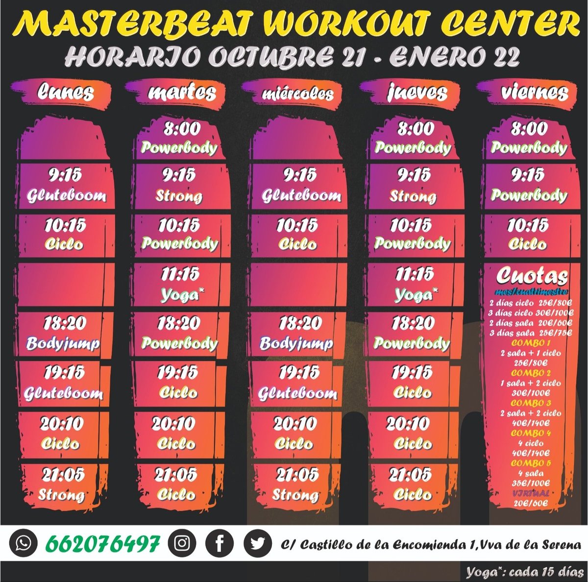 MasterBeatVva's tweet photo. 🆕 HORARIO 😍

Reserva tu plaza que van a volar seguro. ¡VAMOS! https://t.co/kJcp7EPV8c