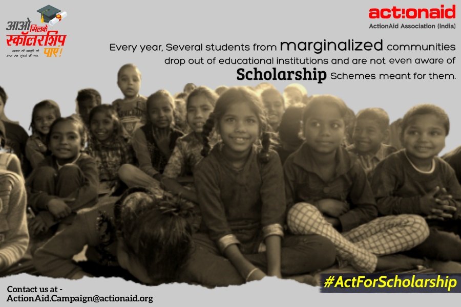 PoonamAryanagar's tweet photo. To enable eligible students to access scholarships &amp; continue their education, @ActionAidIndia is launching a campaign "Aao Milke Scholarship Payen" in 50 districts of 7 states to spread awareness &amp; help popularise scholarship schemes.
#ActForScholarship https://t.co/G5Q5UA4L1J