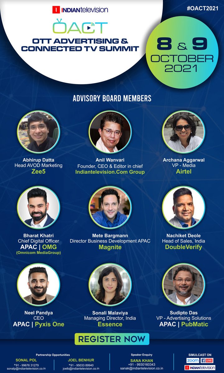 ITVNewz's tweet photo. Welcoming Our Eminent Advisory Board Members for The OTT Advertising Connected TV Summit! Register Now.

https://t.co/xWq1Yl555J

#summit #virtualsummit #advertising #tvsummit https://t.co/SJdz81lSrU