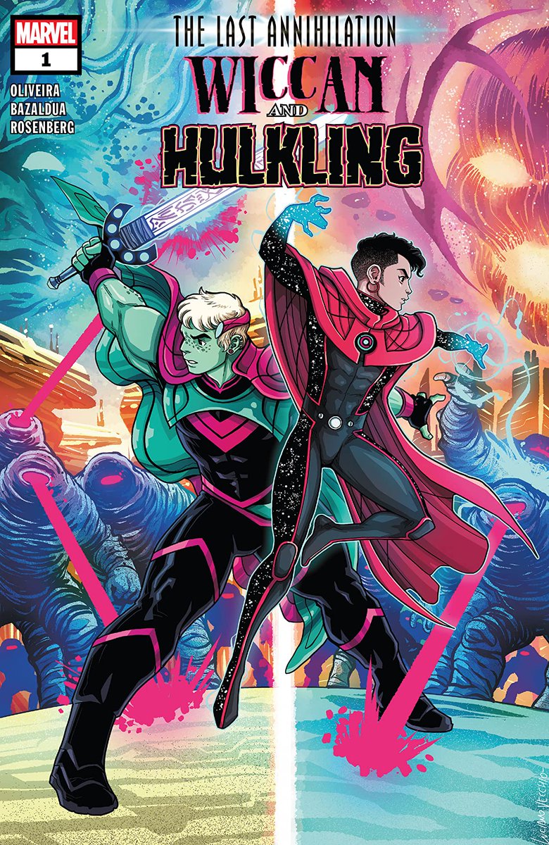 Comicsthegather's tweet photo. The latest chapter in The Last Annihilation focuses on Wiccan and Hulkling, and at its heart is a love story about those two characters.

@meakoopa does a good job progressing The Last Annihilation, while @obazaldua's art looks great.

Our review: https://t.co/HRAH6RZsCD https://t.co/zsd3WHQJaV