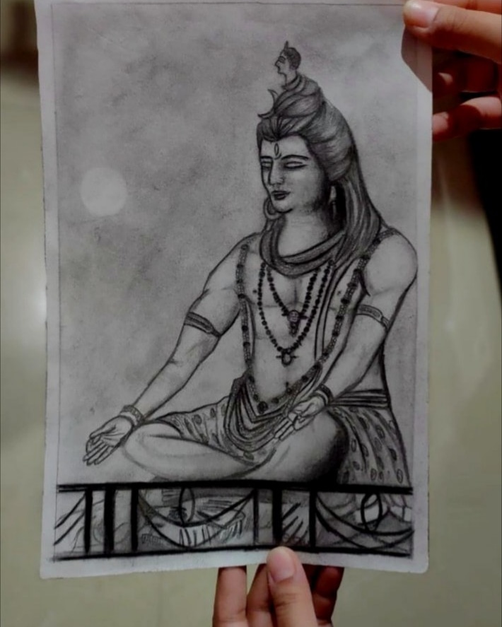 How to draw lord shiva face easy ( step by step) | Mahadev drawing easy |  Shivratri drawing | Shiva - YouTube